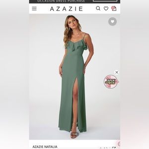 Azazie dress in Eucalyptus. Size A6.